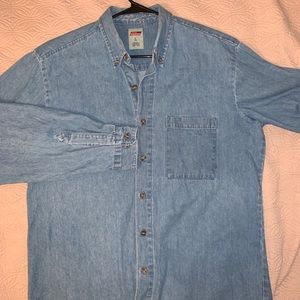 Men’s Denim Long Sleeve Dickies Work Shirt Large
